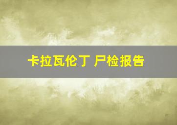 卡拉瓦伦丁 尸检报告